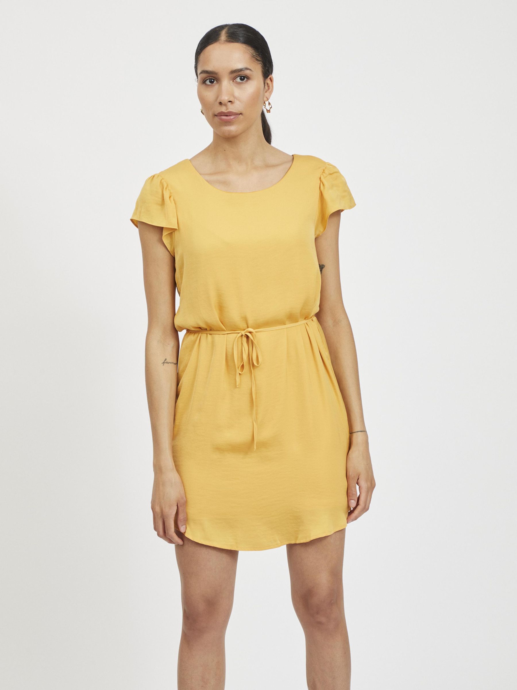 BACK LACE MINI DRESS (Yellow) | Vila ...